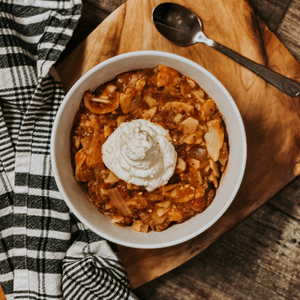 Lasagna Soup with Creamy Ricotta Topping