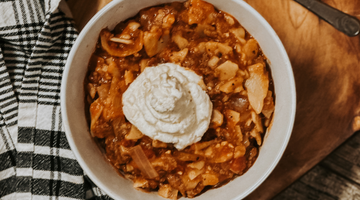 Lasagna Soup with Creamy Ricotta Topping